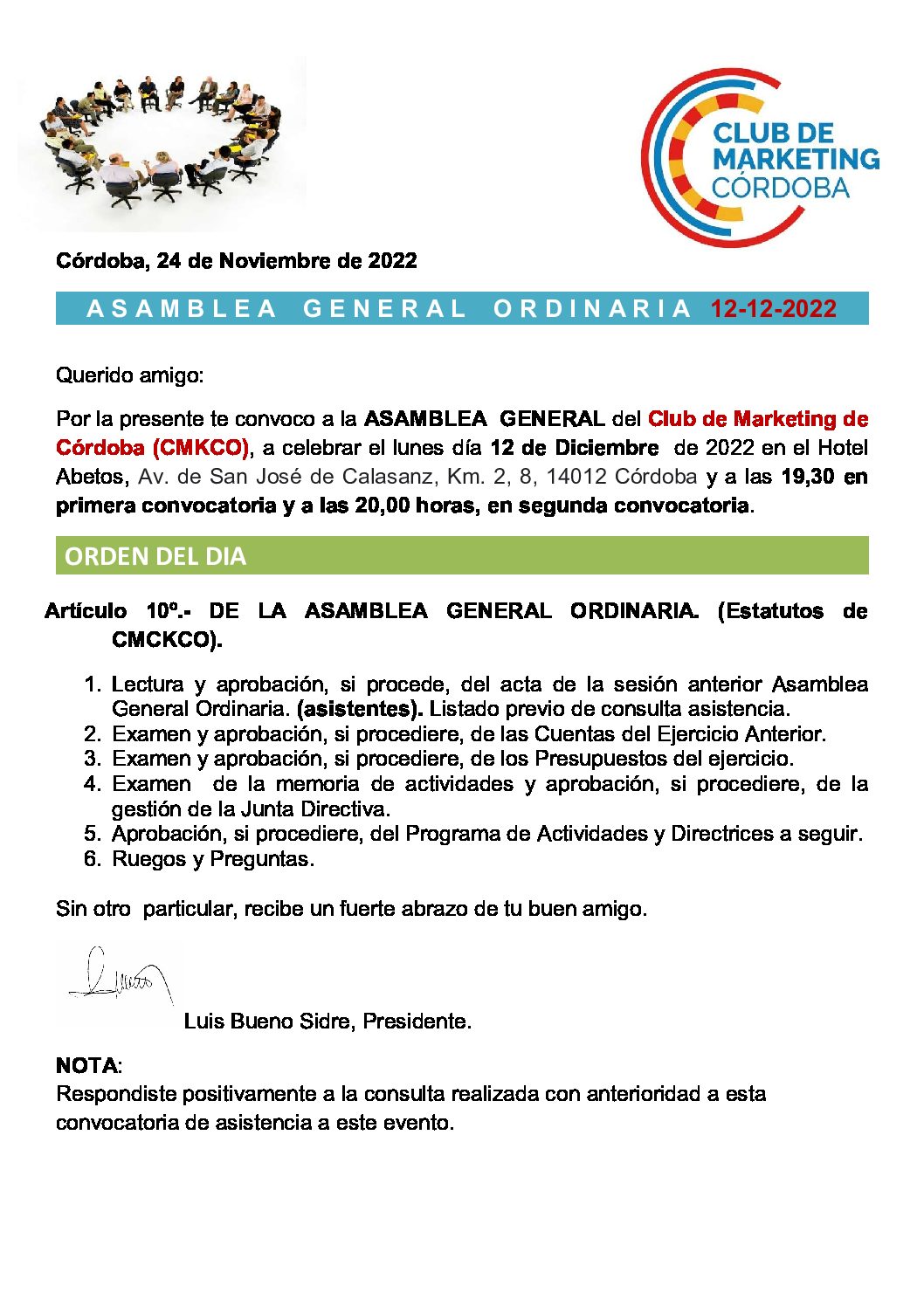 ASAMBLEA GENERAL ORDINARIA 12-12-2022